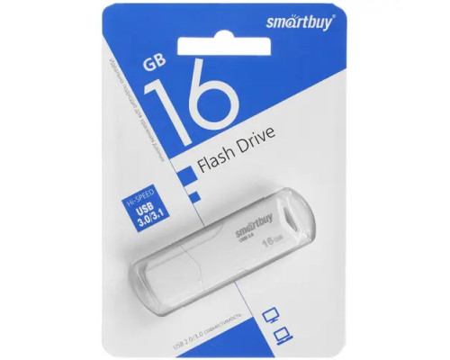 16GB USB 3.0/3.1 CLUE White (SB16GBCLU-W3) белый SMARTBUY
