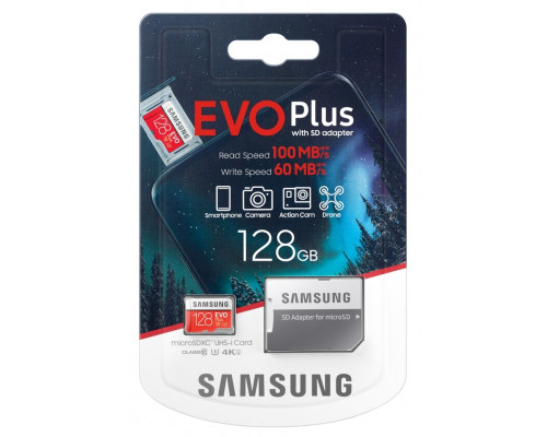128GB microSD Class10 EVO PLUS U3 (R/W 100/60 MB/S) SAMSUNG