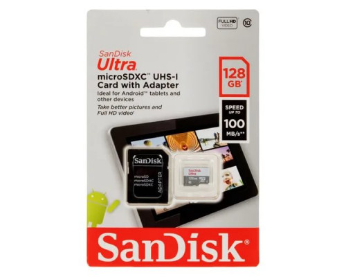 128GB microSD Class10 ULTRA LIGHT UHS-I 100MB/S SANDISK