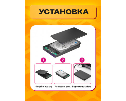 Корпус для жесткого диска 2.5 дюйма usb 2.0 HD07