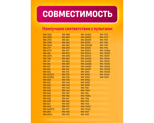 Пульт для телевизоров SONY RM-L1185 COLOR BOX