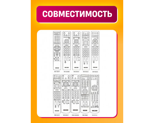 Пульт для телевизоров SONY RM-L1185 COLOR BOX