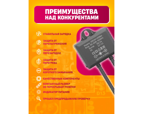 Блок питания 12В 2А 5.5x2.5 HD8864 УЛИЧНЫЙ 3М 20*15 DREAM ORIG