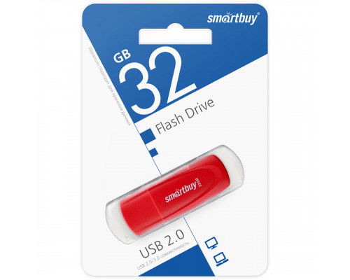 32GB USB 2.0 Scout Red (SB032GB2SCR) красный SMARTBUY