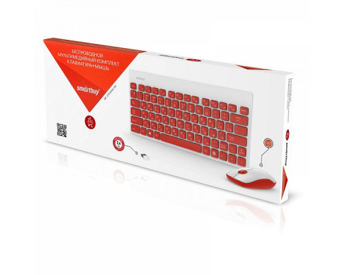 Клавиатура и мышь беспроводная SBC-220349AG-RW красно-белый SMARTBUY