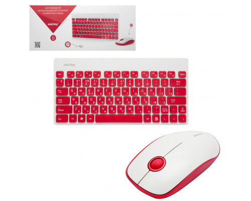 Клавиатура и мышь беспроводная SBC-220349AG-RW красно-белый SMARTBUY