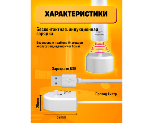 Зарядное устройство для зубных щеток Philips USB Z1 1PC/POLYBAG (скидка 50 процентов)
