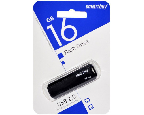 16GB USB 2.0 CLUE Black (SB16GBCLU-K) черный  SMARTBUY