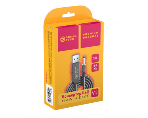 Конвертер USB 5V на 12V/1000mА (5.5 x 2.5) V12 1PC/POLYBAG