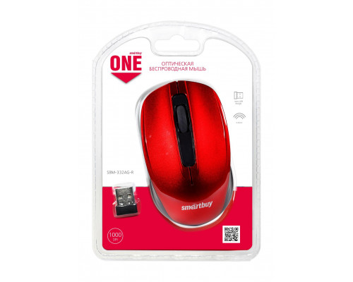 Мышь беспроводная ONE SBM-332AG-R красный SMARTBUY