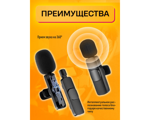 Микрофон беспроводной BLUETOOTH K9 TYPE-C 2 В 1 (скидка 30 процентов)