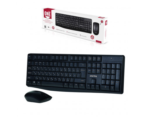 Клавиатура и мышь беспроводная ONE SBC-207295AG-K черный SMARTBUY