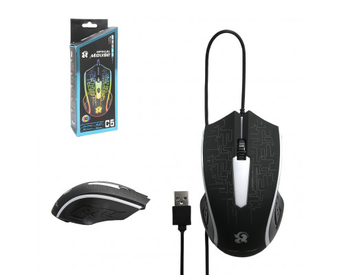 Мышь игровая C5 LED черный (MR)