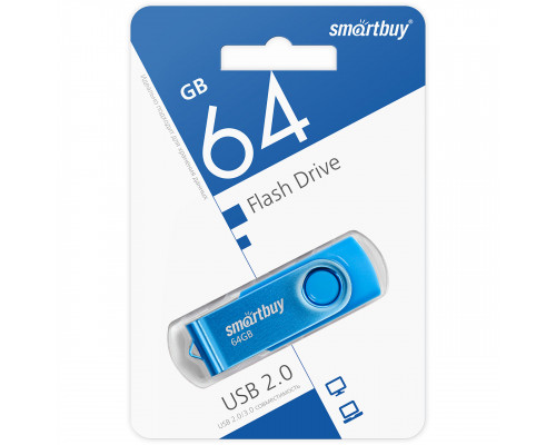 64GB USB TWIST (SB064GB2TWB) синий SMARTBUY