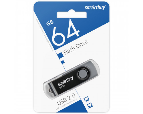 64GB USB TWIST (SB064GB2TWK) черный SMARTBUY