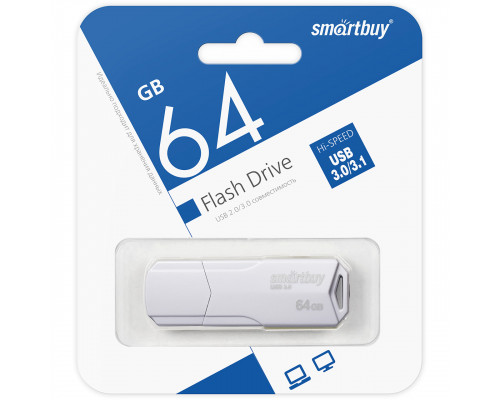 64GB USB накопитель 3.1 CLUE White (SB64GBCLU-W3) белый SMARTBUY
