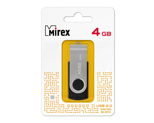 4GB USB2.0 SWIVEL (13600-FMURUS04) черный MIREX