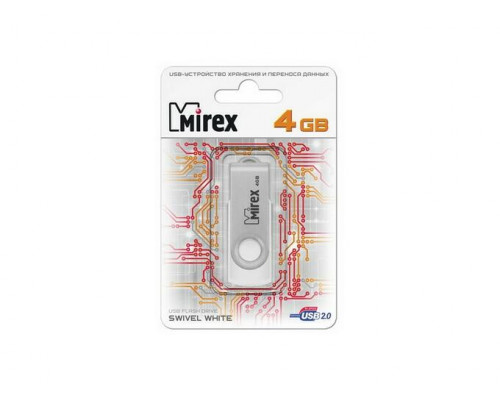 4GB USB2.0 SWIVEL (13600-FMUSWT04) белый MIREX