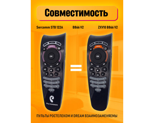 Пульт для приставки Ростелеком Wink STB122A 1PC/POLYBAG