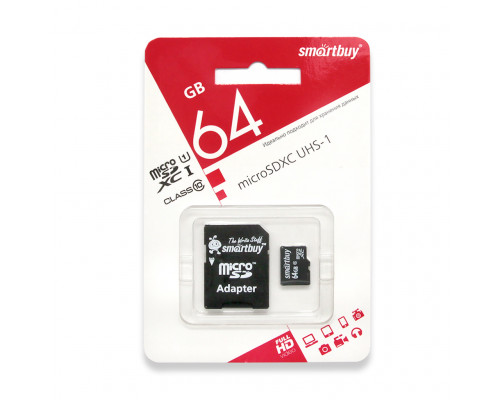64GB microSDXC Class10 UHS-1 (SB64GBSDCL10-01) SMARTBUY