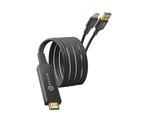 Кабель HDMI HD01 2M (LIGHTNING, USB) черный DREAM (скидка 20 процентов)