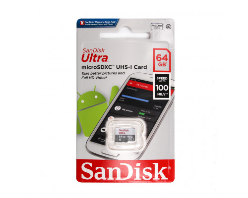 64GB microSDXC Class10 Ultra Light UHS-I 100MB/s без адаптера SANDISK