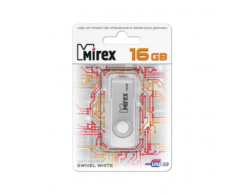 16GB USB2.0 SWIVEL (13600-FMUSWT16) белый MIREX