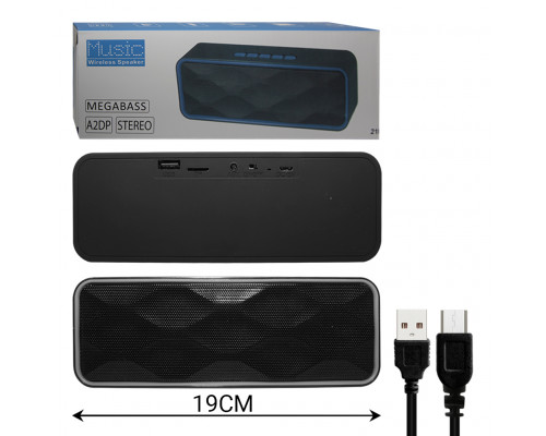Колонка BLUETOOTH S211 черно-серый (FM, AUX, microSD, USB) (MR)