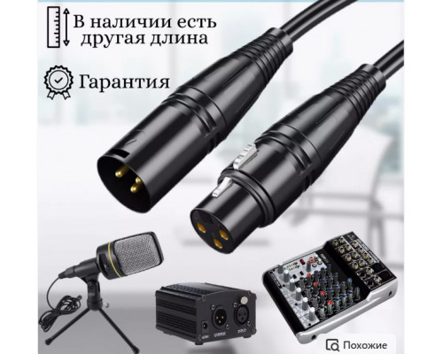 Аудио кабель AU07 микрофонный XLR F - XLR M 1,5M DREAM STYLE