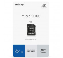 64GB microSDXC U3 V30 A1 (SB64GBSDU1A-AD) SMARTBUY