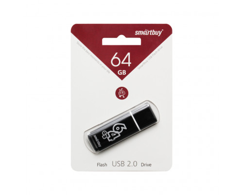 64GB USB GLOSSY (SB64GBGS-K) черный SMARTBUY