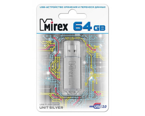 64GB USB2.0 UNIT (13600-FMUUSI64) серебро MIREX