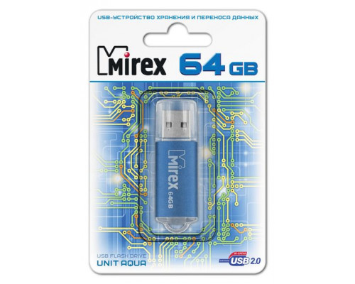 64GB USB2.0 UNIT (13600-FMUAQU64) голубой MIREX