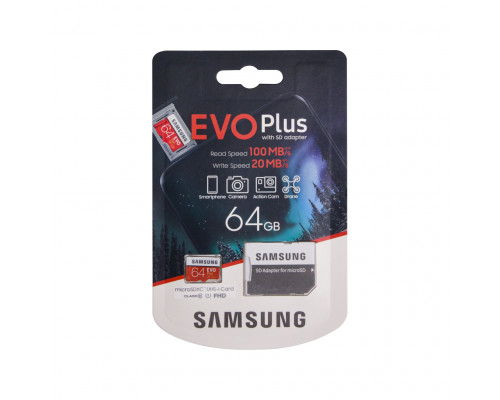 64GB microSDXC Class10 EVO Plus U1 100MB/S FHD SAMSUNG