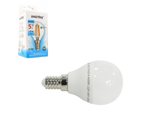 Светодиодная лампа P45-5W/4000/E14 холодный свет SMARTBUY