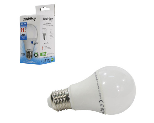Светодиодная лампа A60-11W/6000/E27 холодный свет SMARTBUY