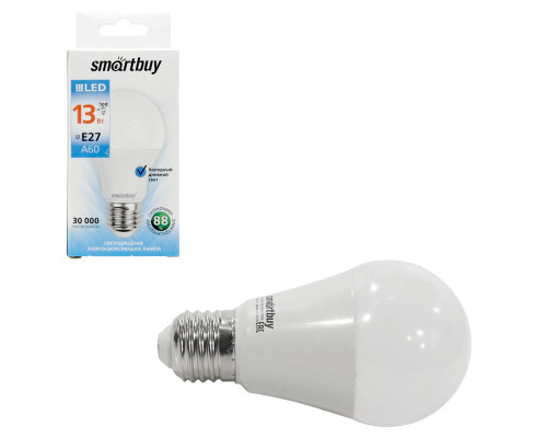 Светодиодная лампа A60-13W/6000/E27 холодный свет SMARTBUY