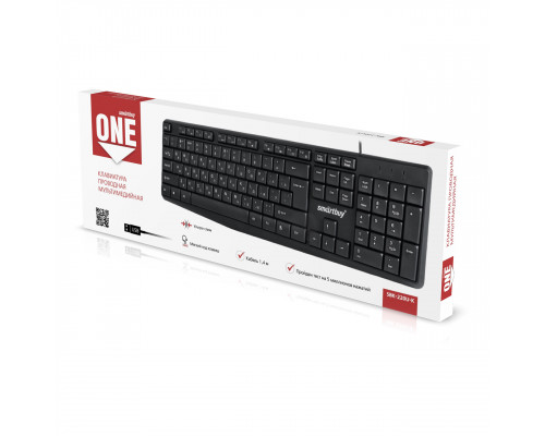 Клавиатура проводная мультимедийнная Smartbuy ONE 220 USB (SBK-220U-K) чёрная SMARTBUY
