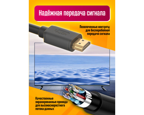 Кабель HDMI 2.0 4K H2 1.5M (19+1,OD8.0,CCS) 1PC/POLYBAG