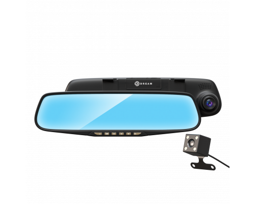Видеорегистратор-зеркало M069 камера заднего вида (4.3" HD, угол обзора 120, TFCard, AVI) черный DREAM (скидка 30 процентов)