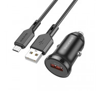 ЗУ авто BZ18 QC3.0 (Кабель MicroUSB 1M) черный BOROFONE (скидка 40 процентов)