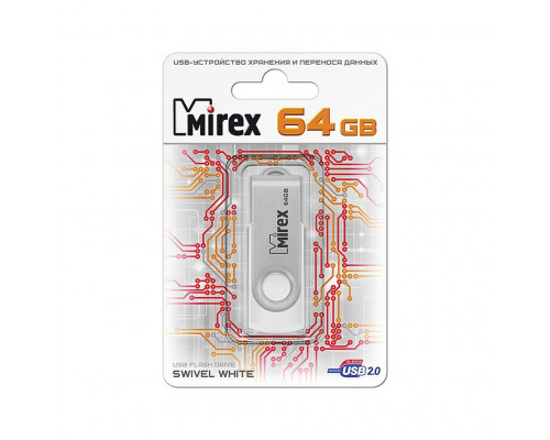 64GB USB 2.0 SWIVEL (13600-FMUSWT64) белый MIREX