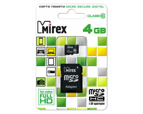 4GB microSDHC Class10 (13613-AD10SD04) MIREX