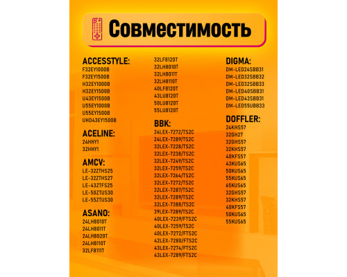 Пульт AN-1603M для телевизоров разных брендов COLOR BOX