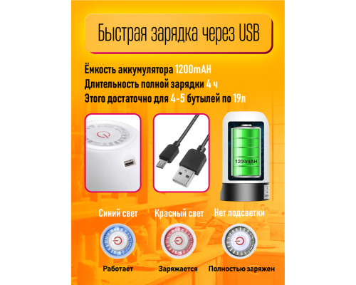 Диспенсер для воды автоматический (USB) черно-белый (скидка 10 процентов)